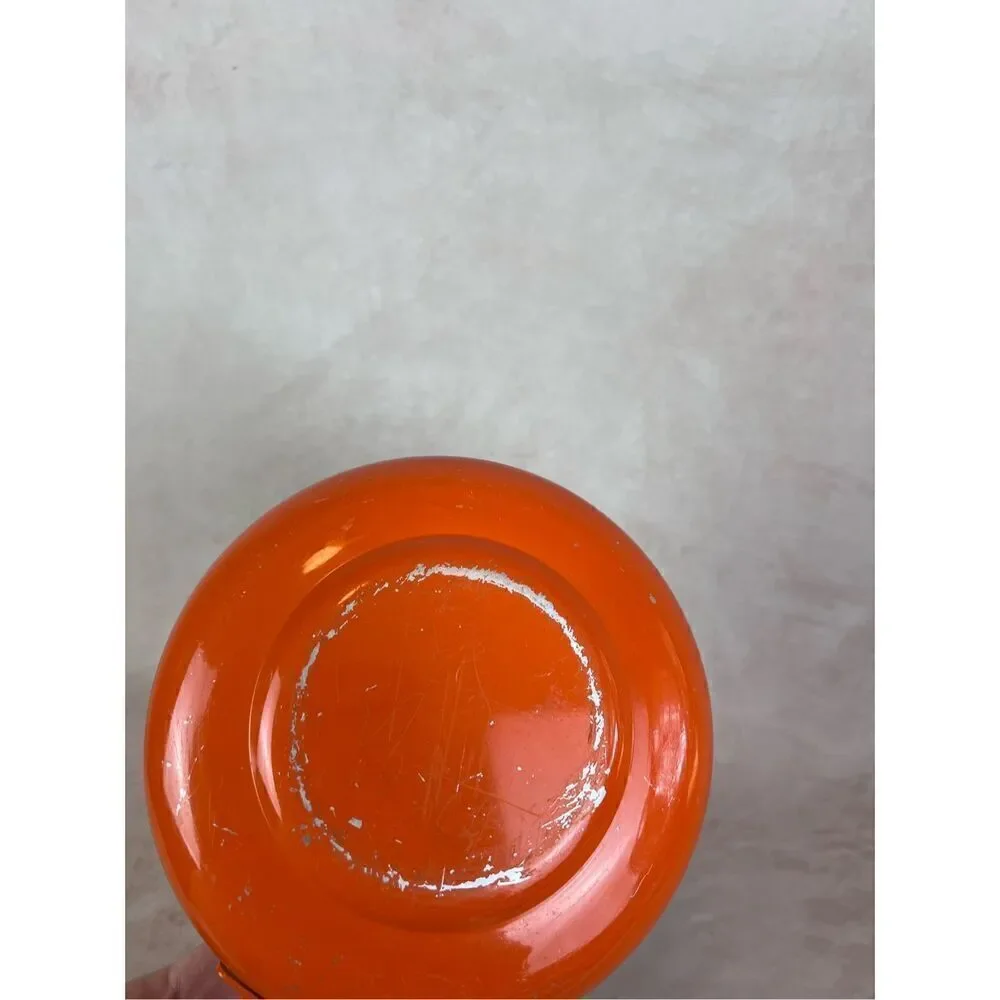 Vintage MCM Orange Fondue Pot